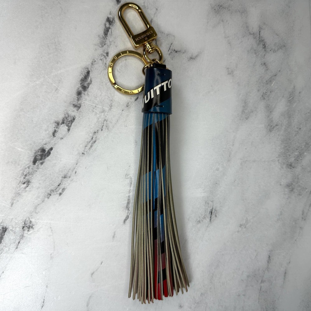 Louis Vuitton Race Collection Leather Tassel Bag Charm Key Holder key chain LV